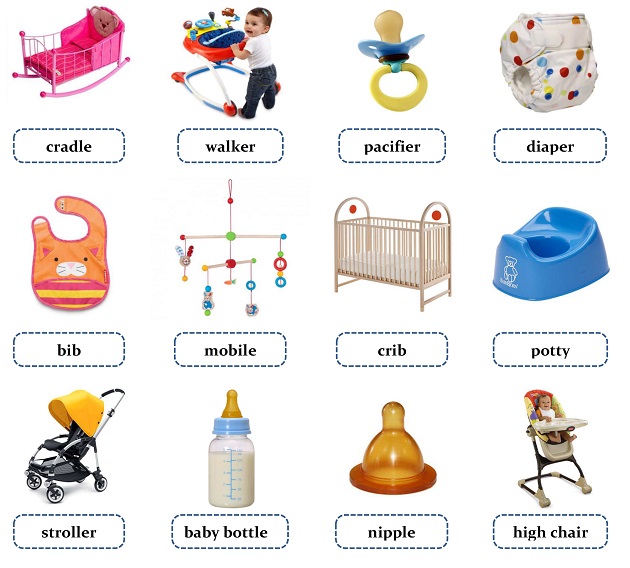 Từ vựng tiếng Anh về Các đồ dùng dành cho em bé