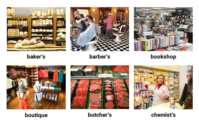 Từ vựng tiếng Anh về các loại cửa hàng (phần 1)